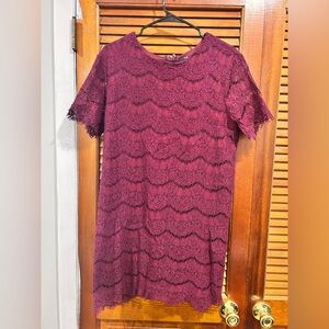 Lulu's Deep Red Lace Dress